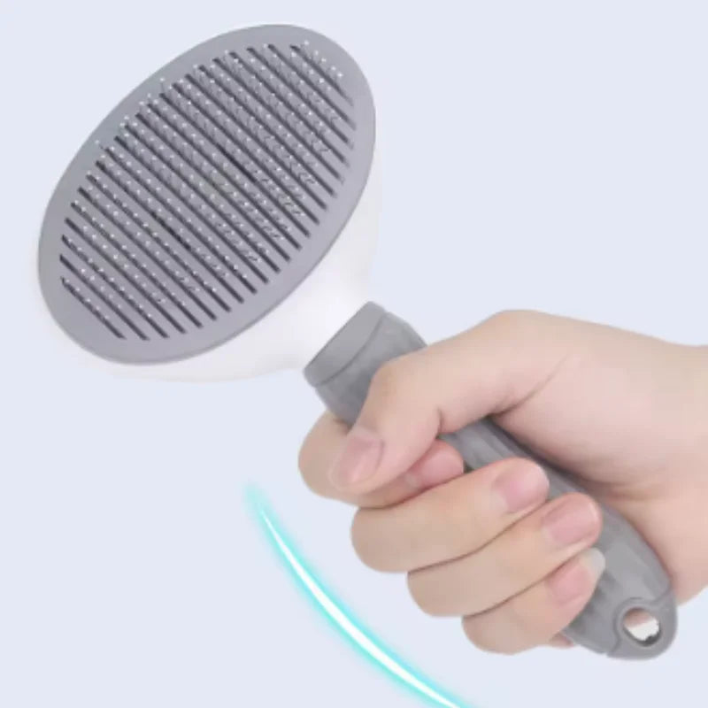 Cepillo Deslanador Autolimpiable para Perros y Gatos con Botón Expulsor de Pelo
