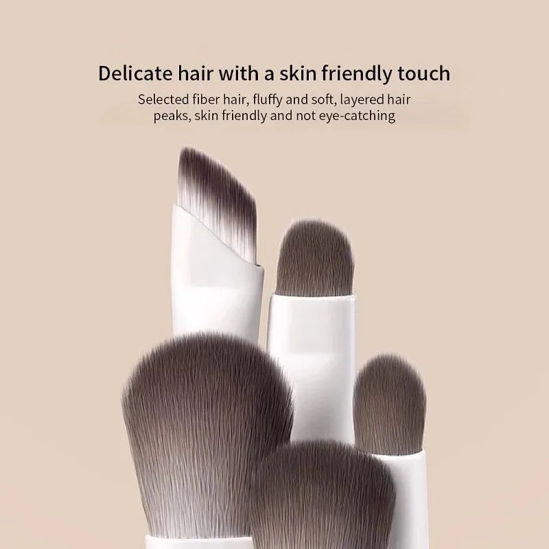 Kit de Brochas Profesionales para Ojos de Pelo Natural Ultra Suave para Sombras y Delineador (5 a 10 Pzas)
