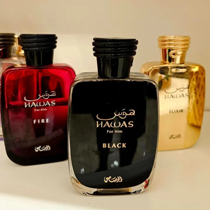 Perfume Hawas 100 ml Eau De Parfum Unisex Fragancia Fresca Acuática y Amaderada