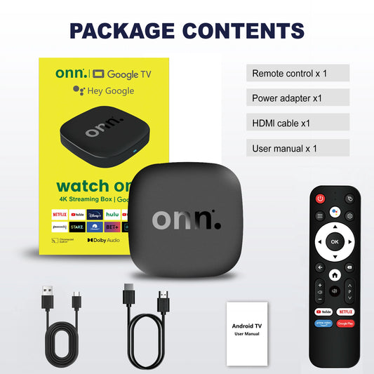 Onn 4K  Android 13 Smart TV Box 4K
