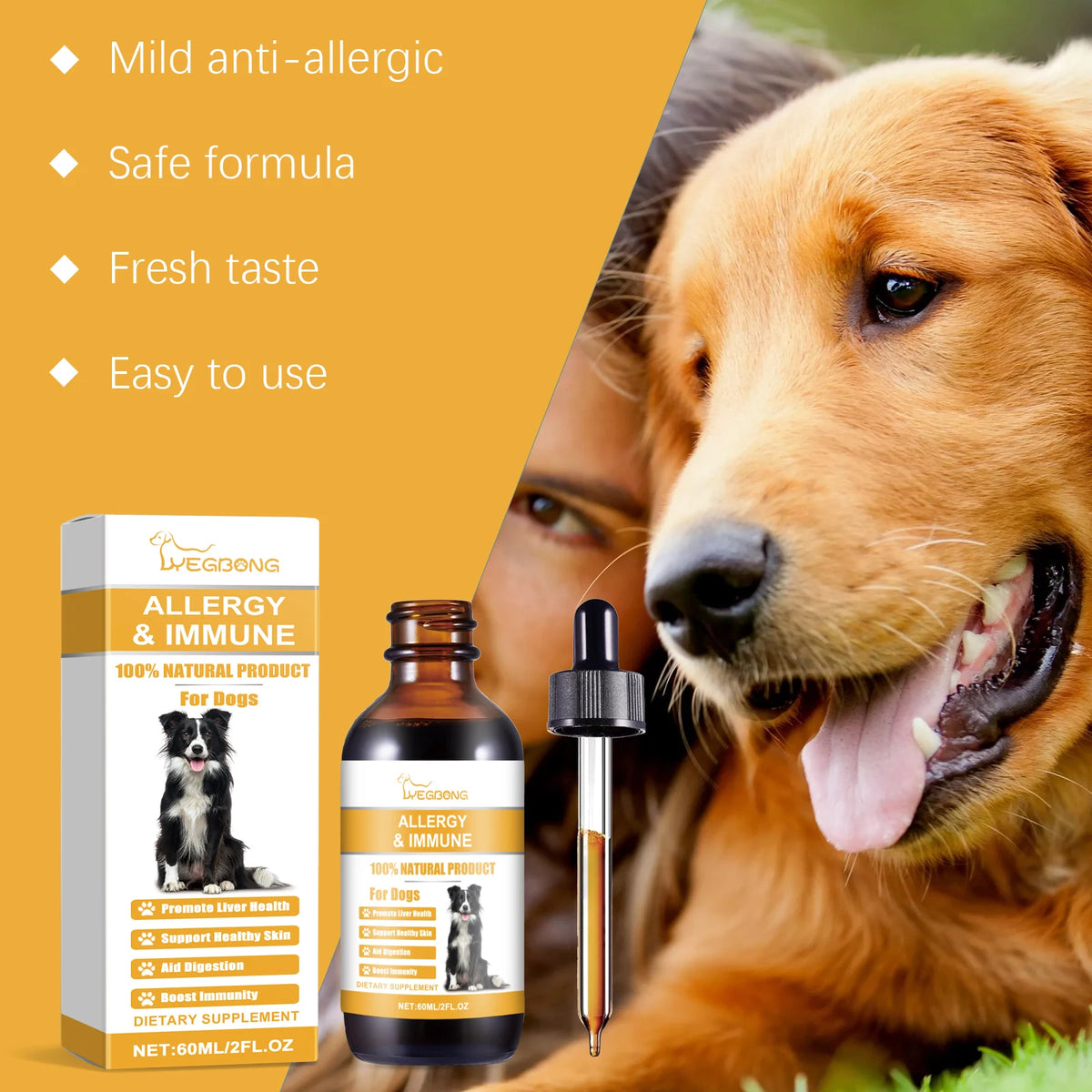 Suplemento Antialérgico e Inmunológico Líquido para Perro