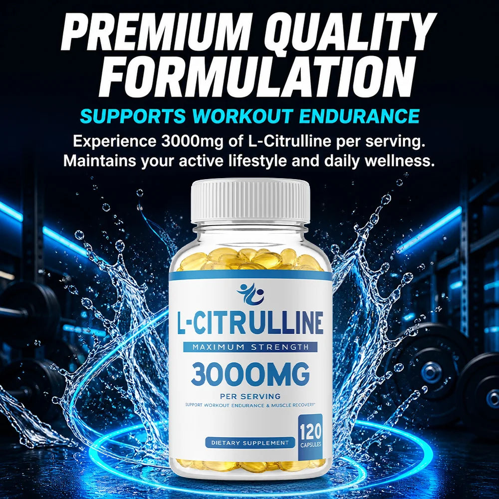L-Citrulina 3000 mg en Cápsulas para Resistencia y Rendimiento Físico