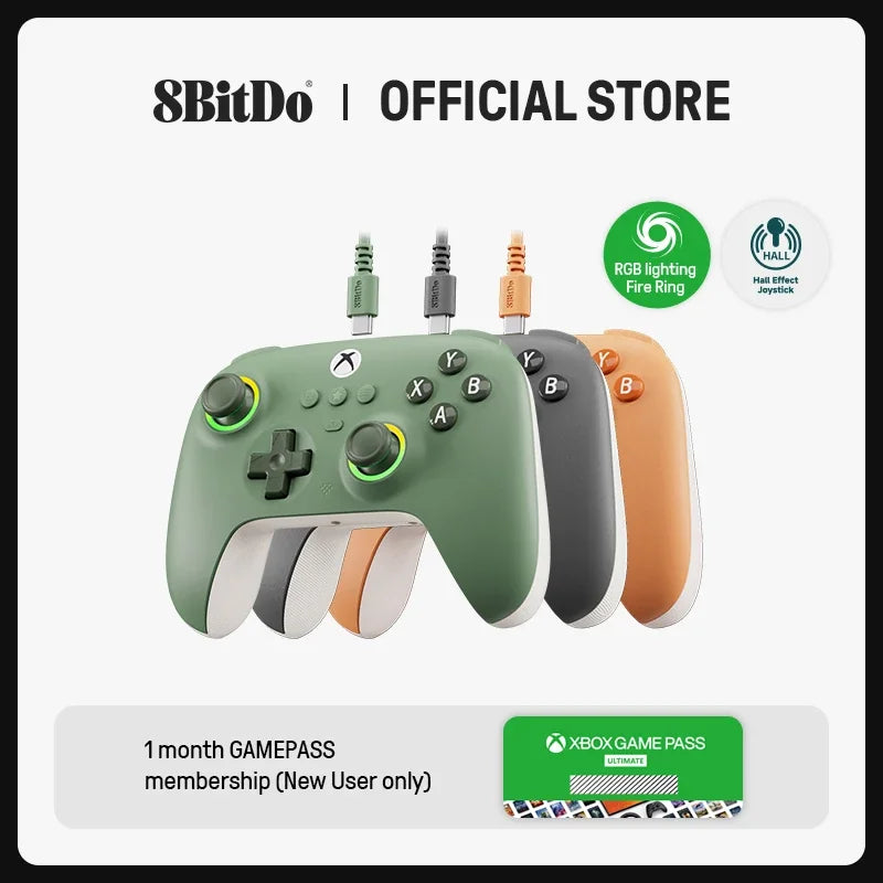 Control 8BitDo Ultimate C Alámbrico para Xbox y PC con Hall Effect