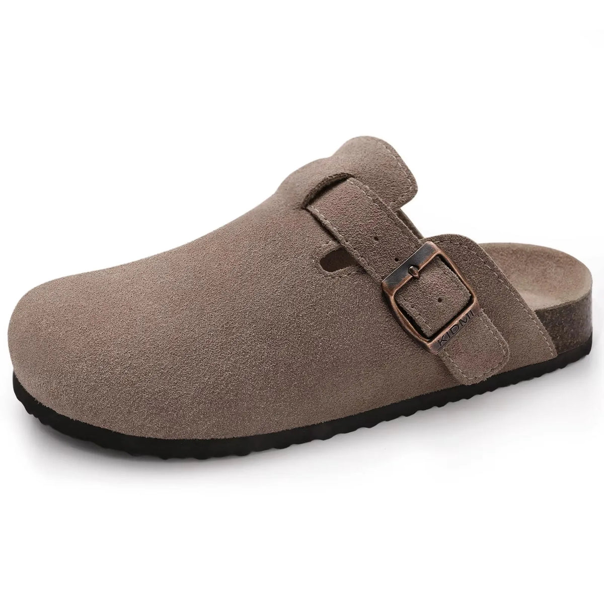 Asgard Mujeres Cork Sole Zuecos Zapatillas Moda Vaca Gamuza Plana Mulas Con Hebilla Ajustable Hombres Zapatos De Patata De Cuero Sandalias De Playa