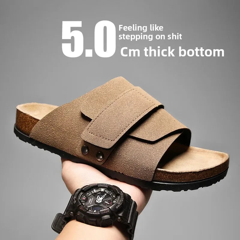 Zapatillas y sandalias de corcho para hombre, convenientes para las actividades al aire libre del verano como zapatos de playa, zapatillas casuales de dedos abiertos