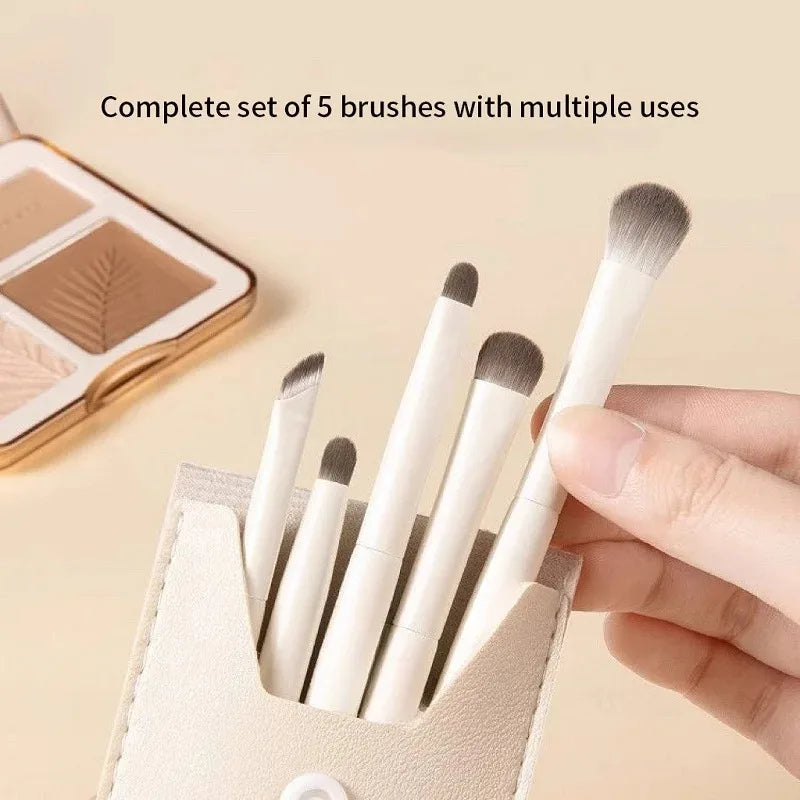 Kit de Brochas Profesionales para Ojos de Pelo Natural Ultra Suave para Sombras y Delineador (5 a 10 Pzas)