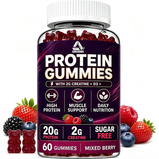 Suplemento en Gomitas de Proteína Whey 20 g con Magnesio y Potasio para Rendimiento Muscular