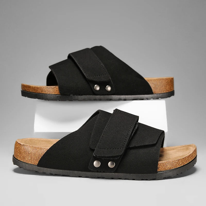 Zapatillas y sandalias de corcho para hombre, convenientes para las actividades al aire libre del verano como zapatos de playa, zapatillas casuales de dedos abiertos