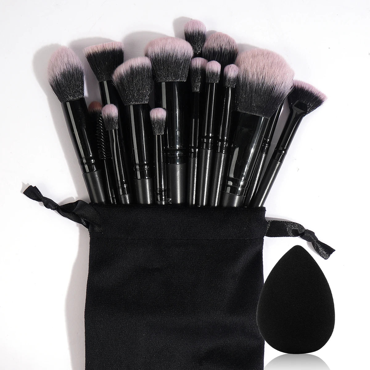 Kit de Brochas Profesionales MAANGE 18 Pzas + Borla para Polvo para Rostro y Ojos