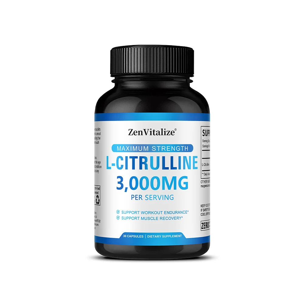 L-Citrulina 3000 mg en Cápsulas para Rendimiento y Recuperación Muscular