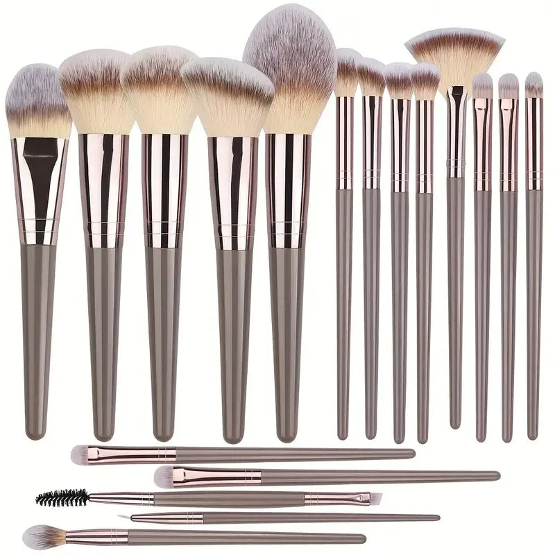 Kit de Brochas de Maquillaje Suaves de 3 a 20 Piezas para Rostro y Ojos con Brocha Kabuki