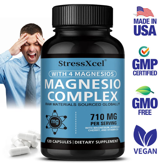 Complejo de Magnesio 4 en 1 para Músculos, Huesos y Relajación
