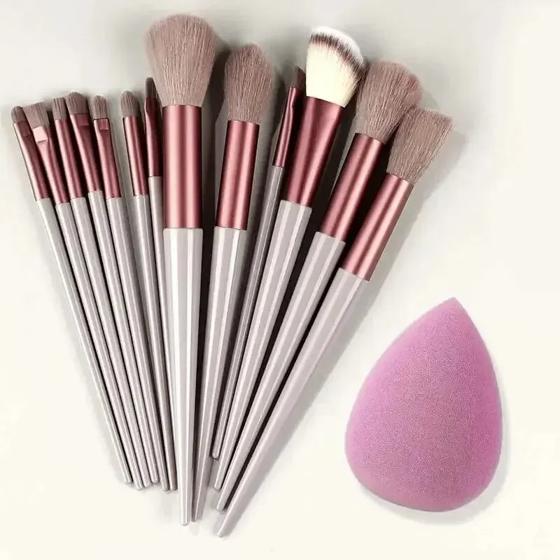 Kit de Brochas de Maquillaje Profesionales para Rostro y Ojos con Difuminador