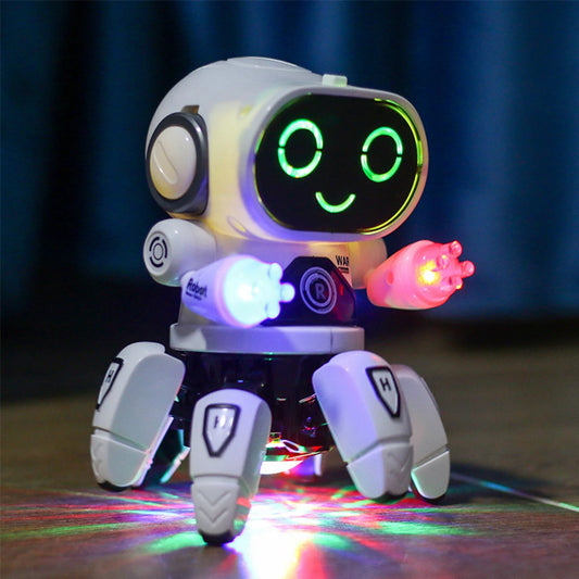 Robot Bailarín Inteligente de 6 Patas con Luces LED y Sonido para Niños