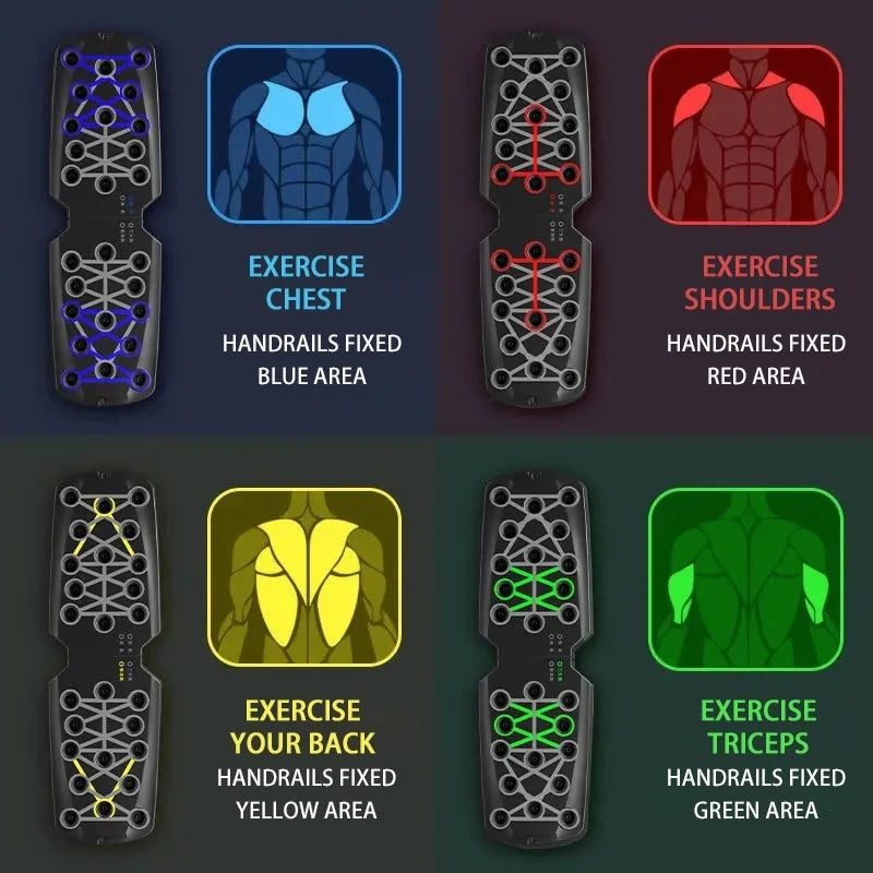 Tabla para Lagartijas Plegable Multifuncional con Agarraderas para Pecho y Espalda