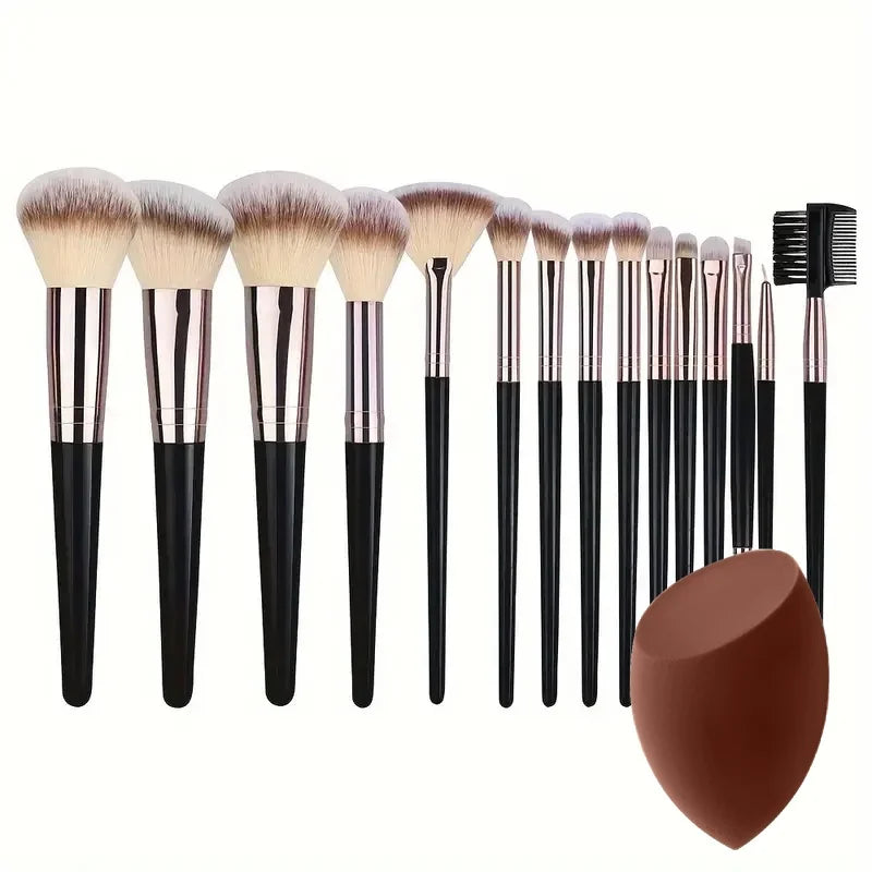 Kit de Brochas de Maquillaje Suaves de 3 a 20 Piezas para Rostro y Ojos con Brocha Kabuki