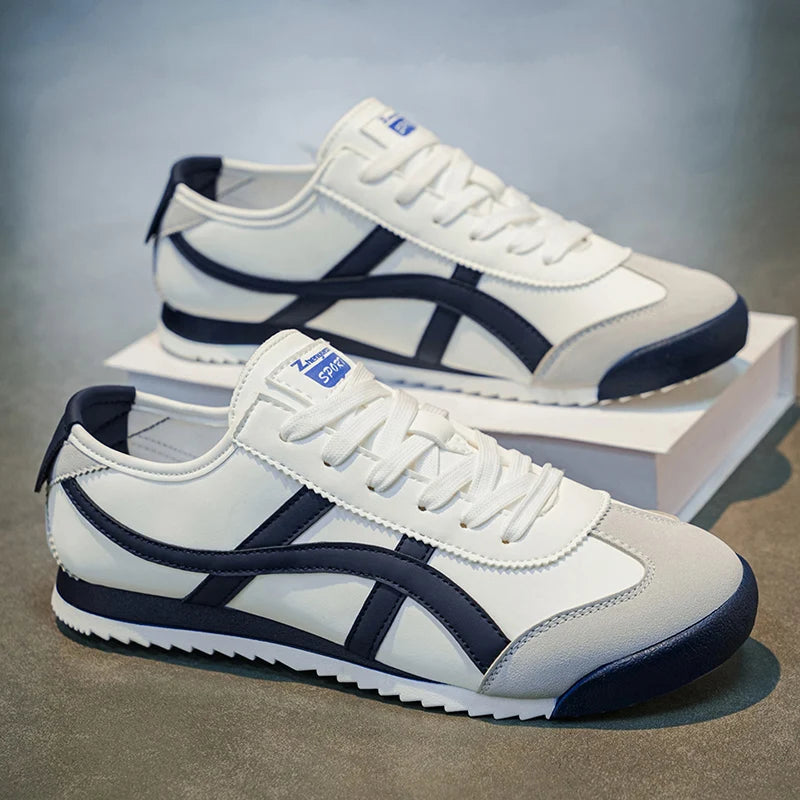 Zapatillas de deporte casuales de rayas de moda y versátiles para hombres, convenientes para salidas diarias y ropa de senderismo al aire libre