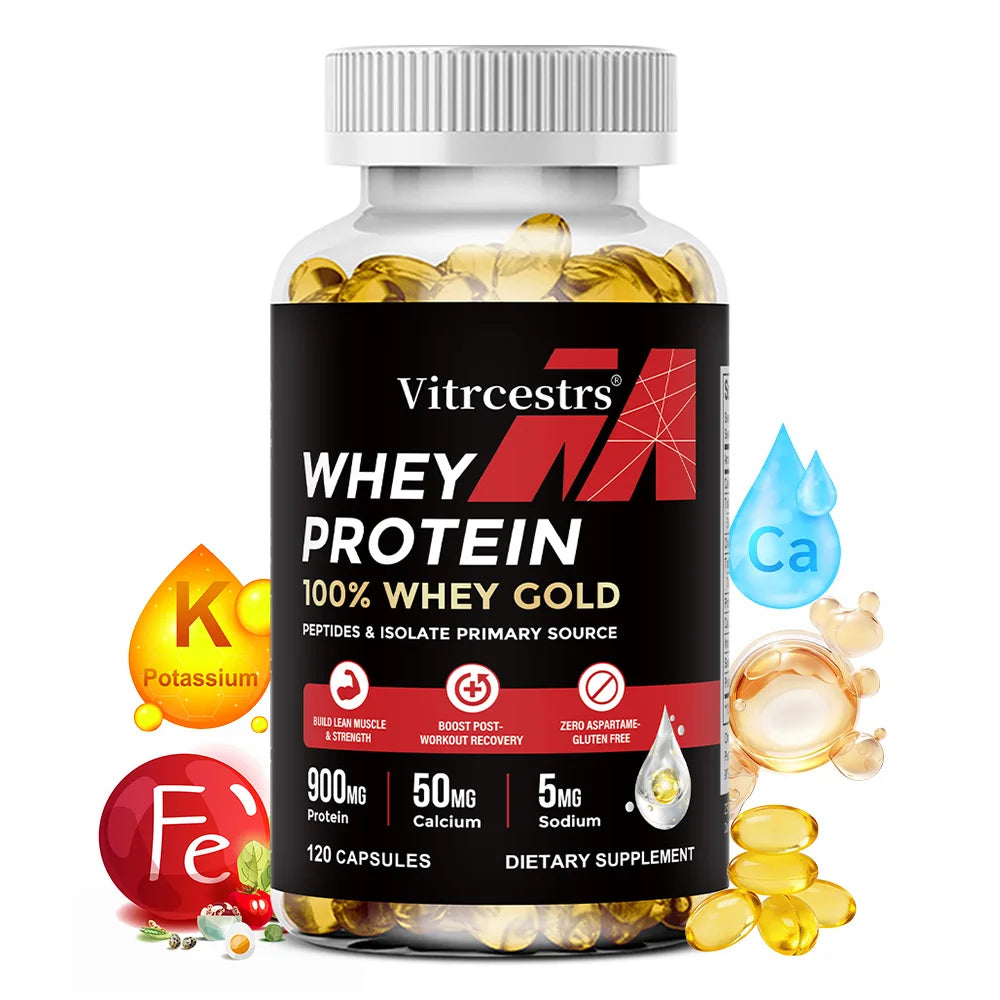 Proteína Whey Concentrada 900 mg en Cápsulas para Recuperación Muscular