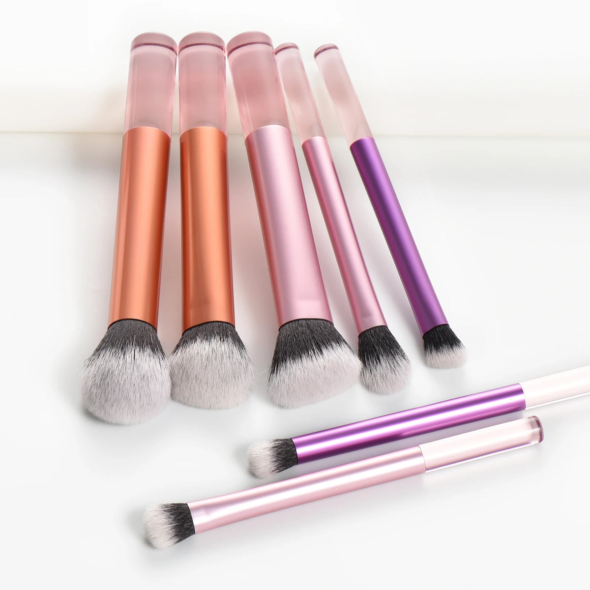 Kit de Brochas de Maquillaje Profesionales de Pelo Sintético Suave para Rostro y Ojos