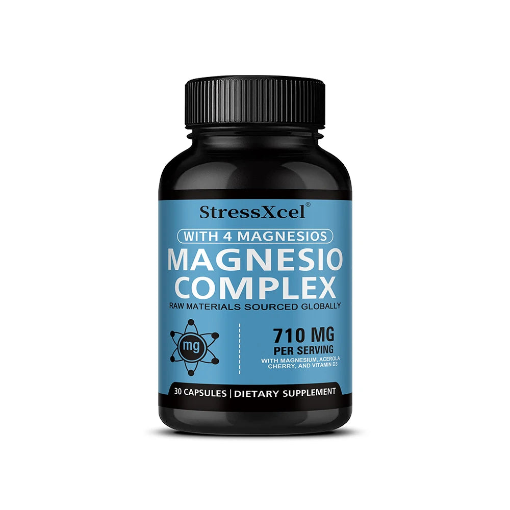 Complejo de Magnesio 4 en 1 para Músculos, Huesos y Relajación
