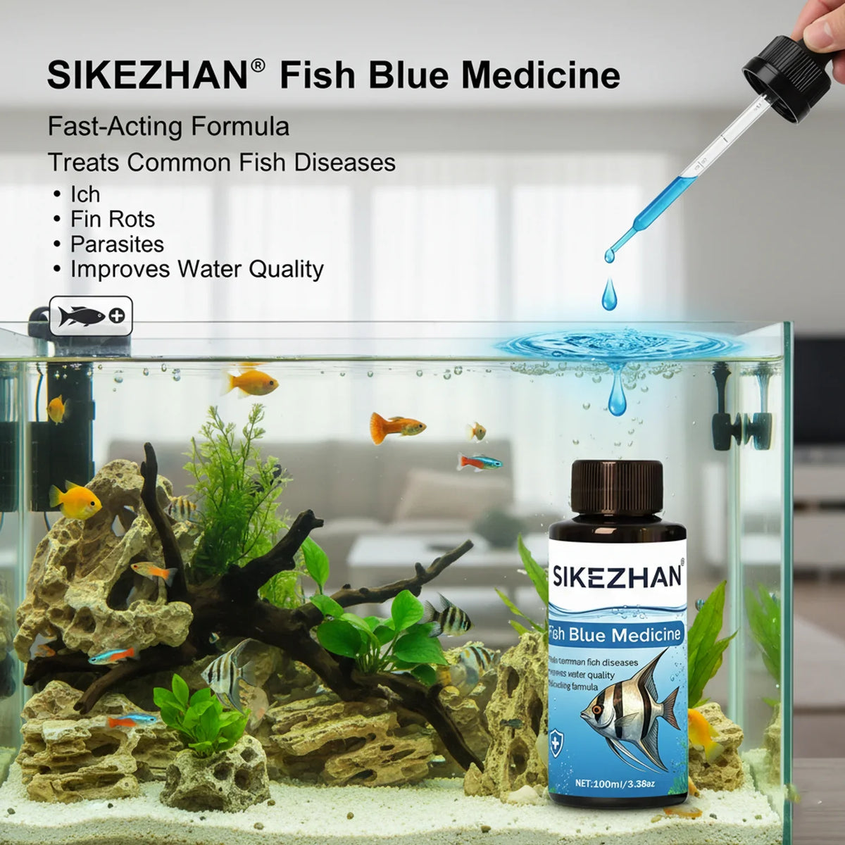 Azul de Metileno 500 ml Tratamiento para Peces de Acuario
