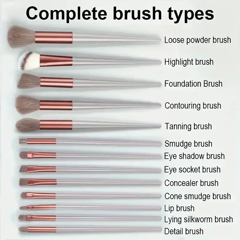 Kit de Brochas de Maquillaje Profesionales para Rostro y Ojos con Difuminador