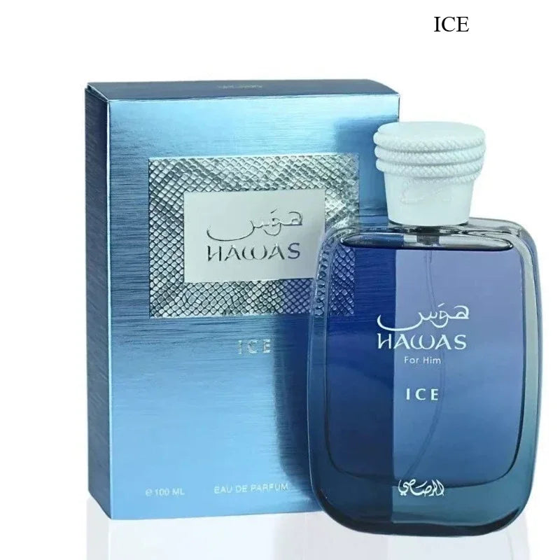 Perfume Hawas 100 ml Eau De Parfum Unisex Fragancia Fresca Acuática y Amaderada