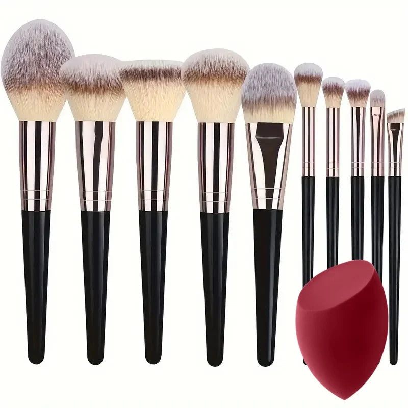 Kit de Brochas de Maquillaje Suaves de 3 a 20 Piezas para Rostro y Ojos con Brocha Kabuki