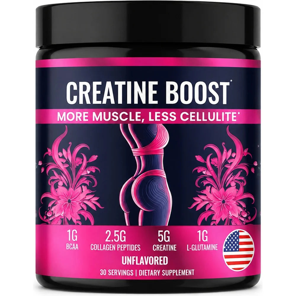 Creatina para Mujer con Colágeno y BCAA para Aumento Muscular y Recuperación