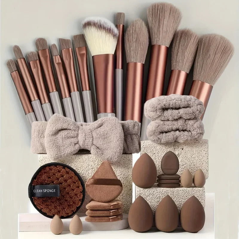 Kit de Brochas de Maquillaje Profesionales para Ojos y Rostro con Difuminador