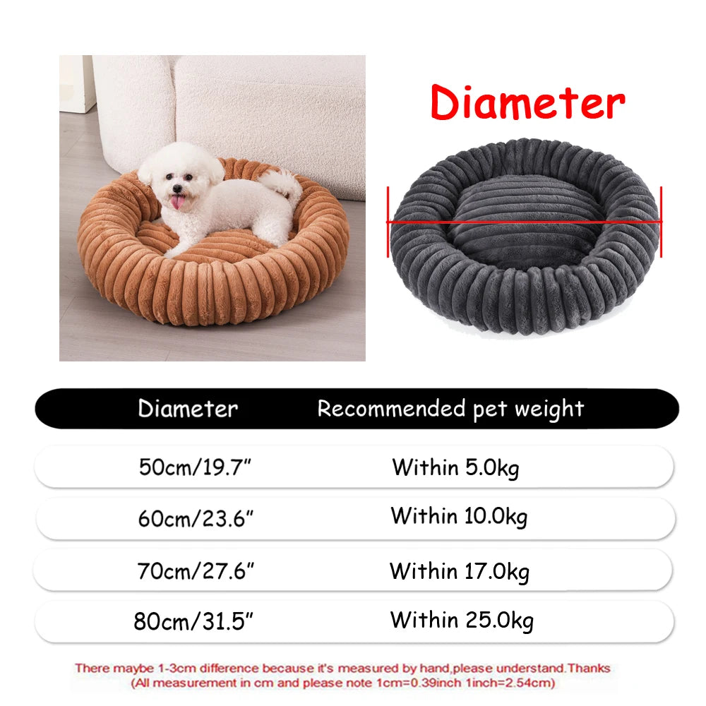 Cama Redonda Afelpada Térmica para Mascotas