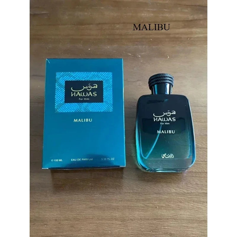 Perfume Hawas 100 ml Eau De Parfum Unisex Fragancia Fresca Acuática y Amaderada