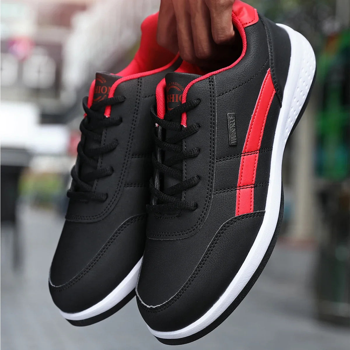 Hombres Zapatos Primavera Otoño Impermeable Zapatillas de deporte de senderismo Ocio Hombre Cuero Zapatos deportivos Calzado antideslizante Tenis para Hombres