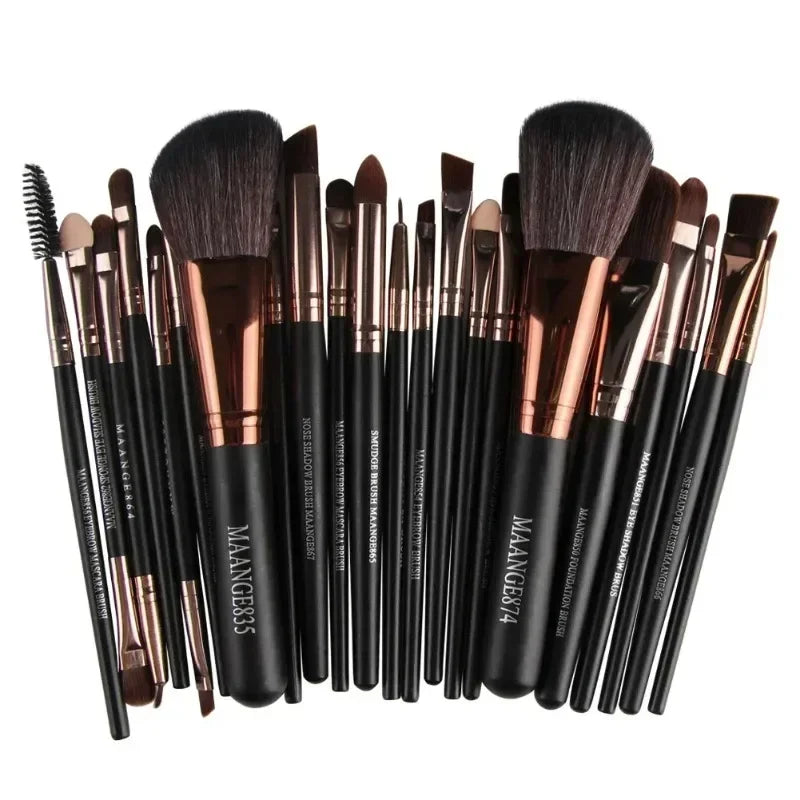 Kit de Brochas de Maquillaje Profesionales para Sombras, Delineador y Base (3 a 22 Pzas)