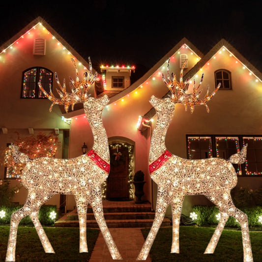 Figura de Venado Navideño Iluminado LED para Jardín y Exterior