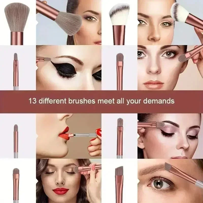 Kit de Brochas de Maquillaje Profesionales para Rostro y Ojos con Difuminador