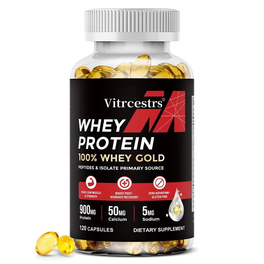 Proteína Whey Concentrada 900 mg en Cápsulas para Recuperación Muscular