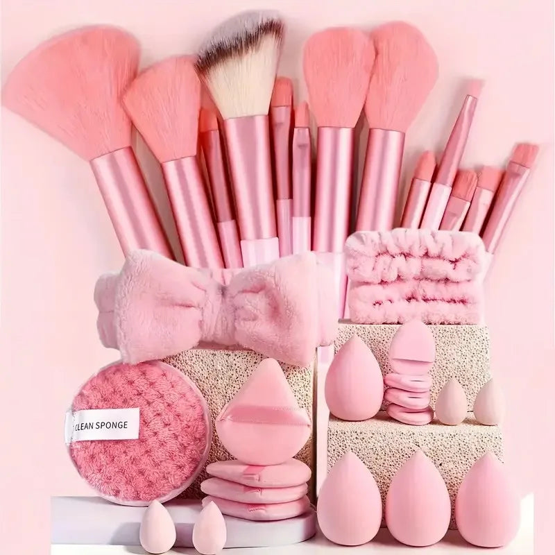 Kit de Brochas de Maquillaje Profesionales para Ojos y Rostro con Difuminador