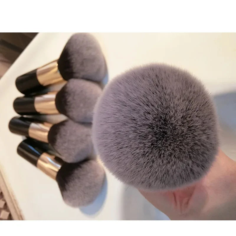 Brocha de Maquillaje Profesional Grande de Cerdas Suaves para Polvo y Rubor