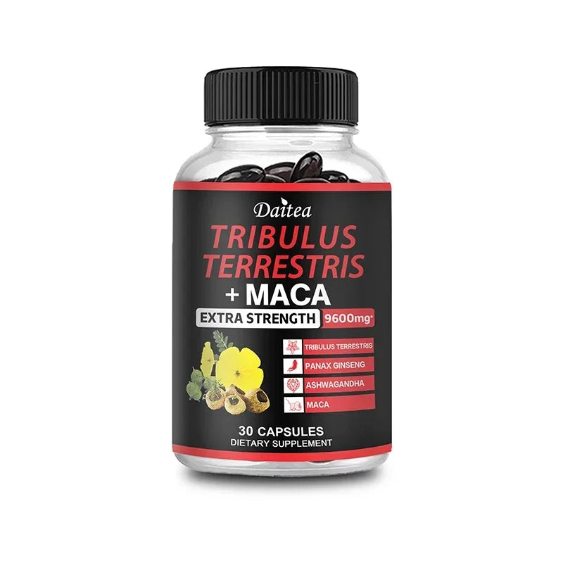 Complejo de Tríbulus Terrestris + Maca, Ashwagandha y Panax Ginseng para Vitalidad y Resistencia