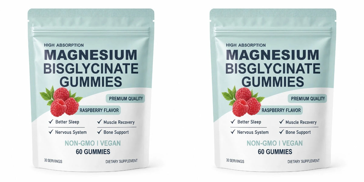 Gomitas de Bisglicinato de Magnesio Alta Absorción Sabor Frambuesa (60 Gomitas)