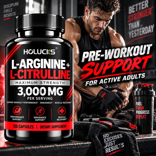 Suplemento de L-Arginina y L-Citrulina para Energía y Rendimiento Muscular