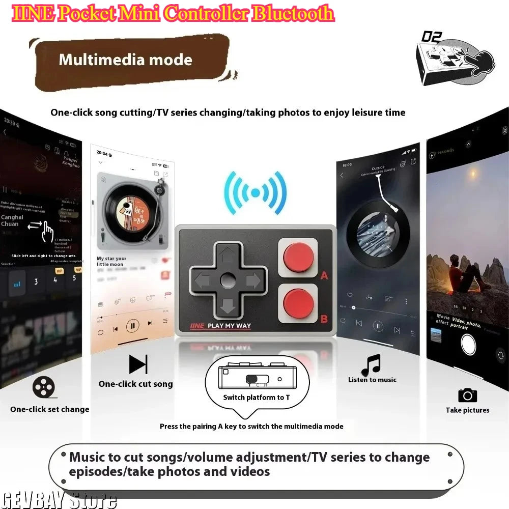Mini Control de Bolsillo Bluetooth IINE para Android e iPhone