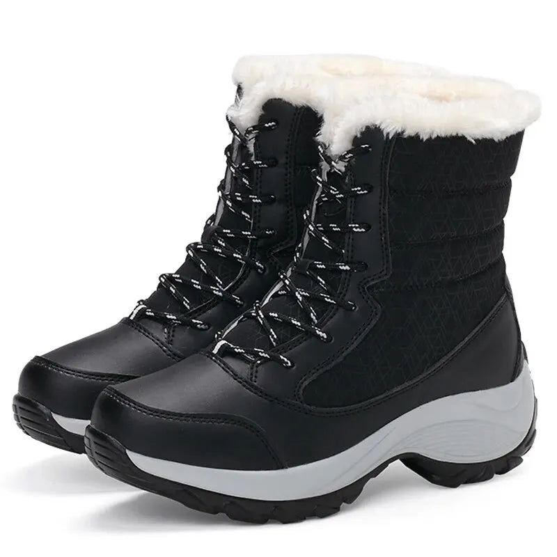 Botines para mujer. Zapatos de nieve de felpa Botas cortas al aire libre