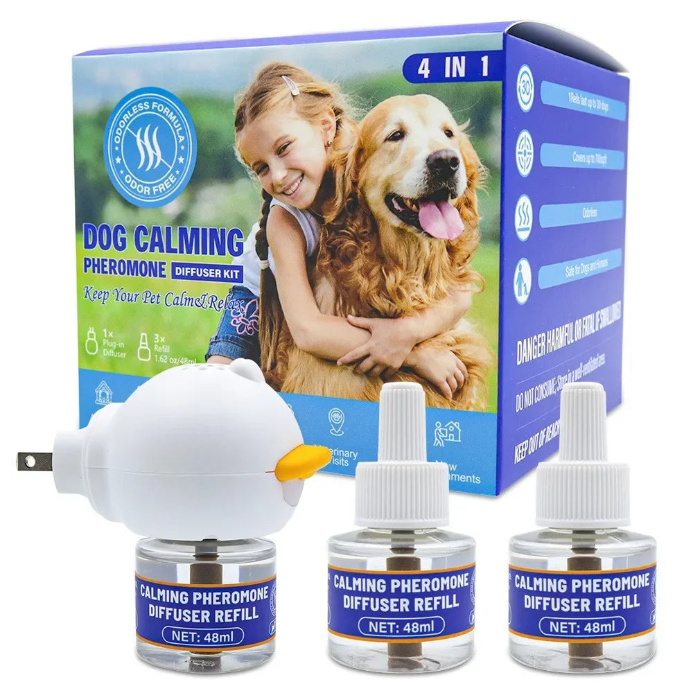 Kit Difusor de Feromonas Eléctrico Inodoro 4 en 1 Calmante y Anti Estrés para Mascotas