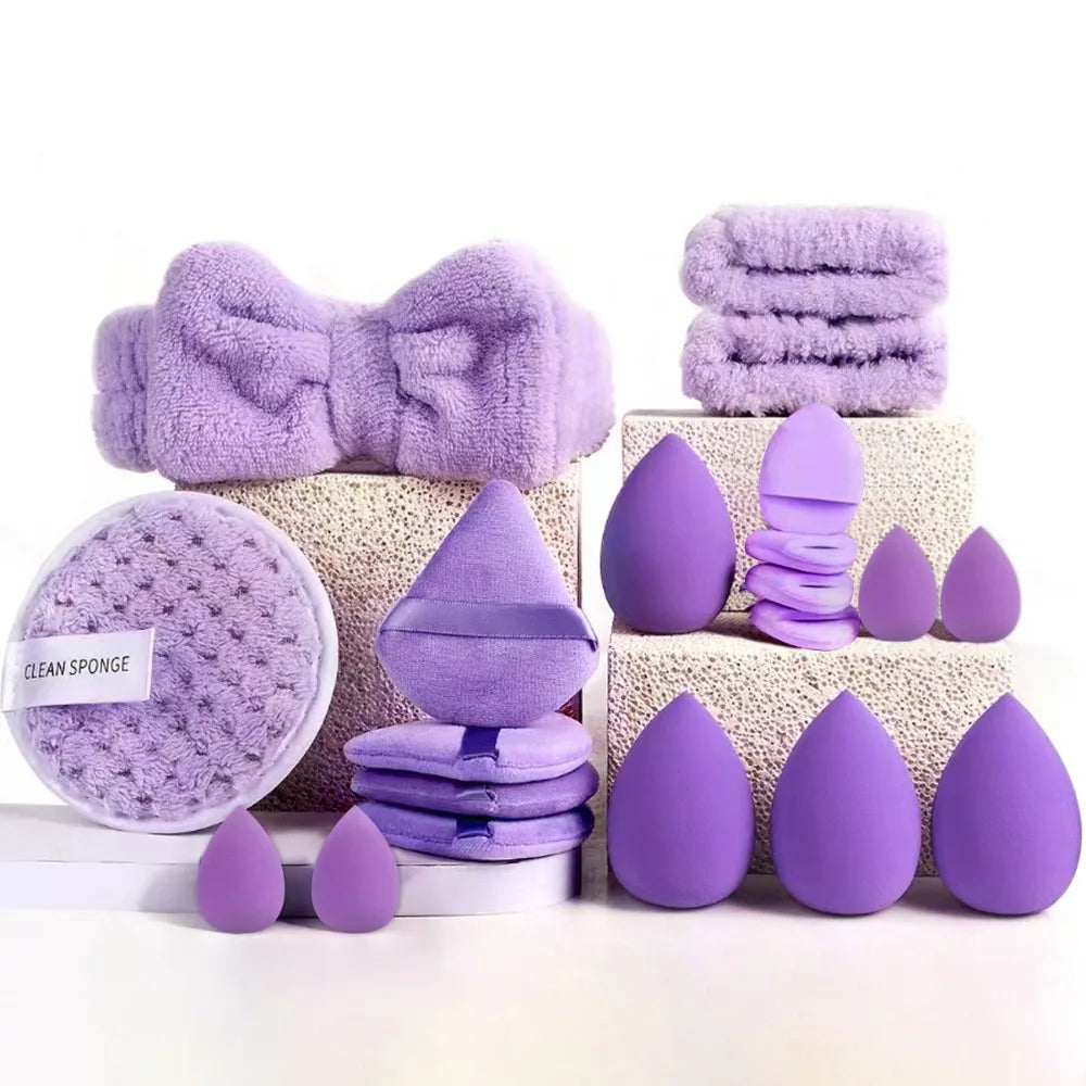 Set de Brochas Profesionales con Diadema y Muñequeras de Spa para Skincare y Maquillaje (20 a 40 Piezas)