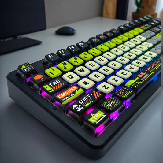 Set de Keycaps Translúcidas Doomsday Crossing 125 Teclas PBT+PC Perfil SAX para Switches MX