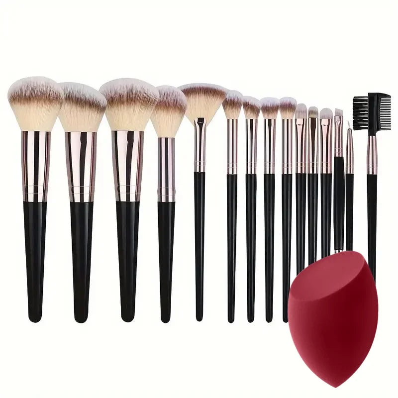 Kit de Brochas de Maquillaje Suaves de 3 a 20 Piezas para Rostro y Ojos con Brocha Kabuki