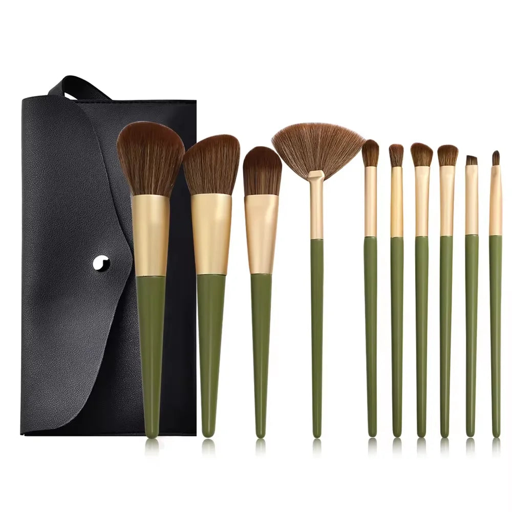 Kit de 24 Brochas de Maquillaje Profesionales para Base, Sombras y Polvo con Estuche