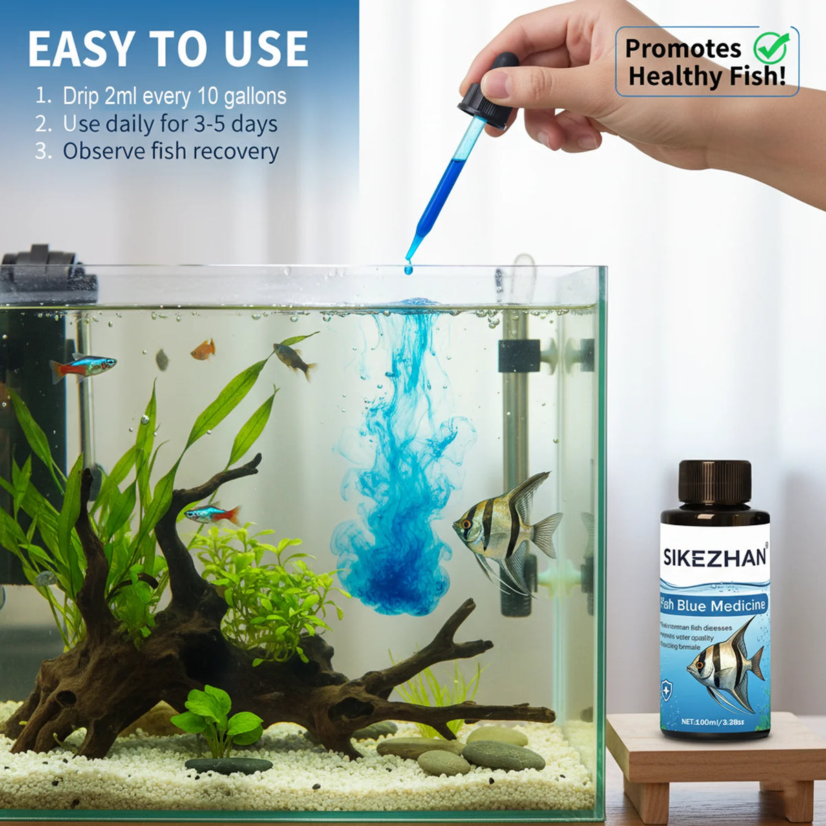 Azul de Metileno 500 ml Tratamiento para Peces de Acuario